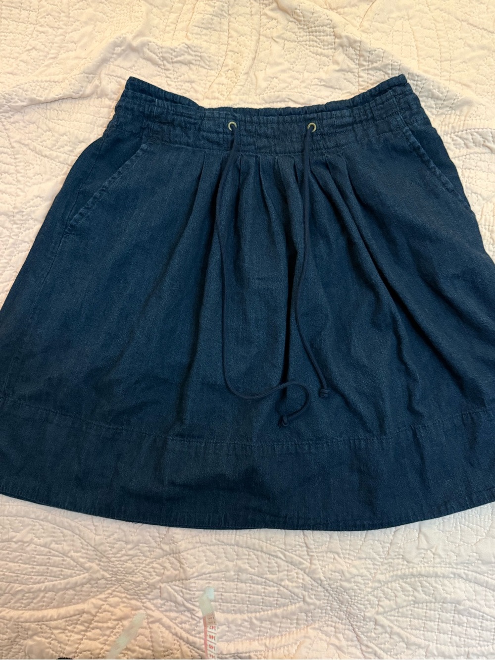 Women’s Navy Blue Drawstring A-Line Skirt
